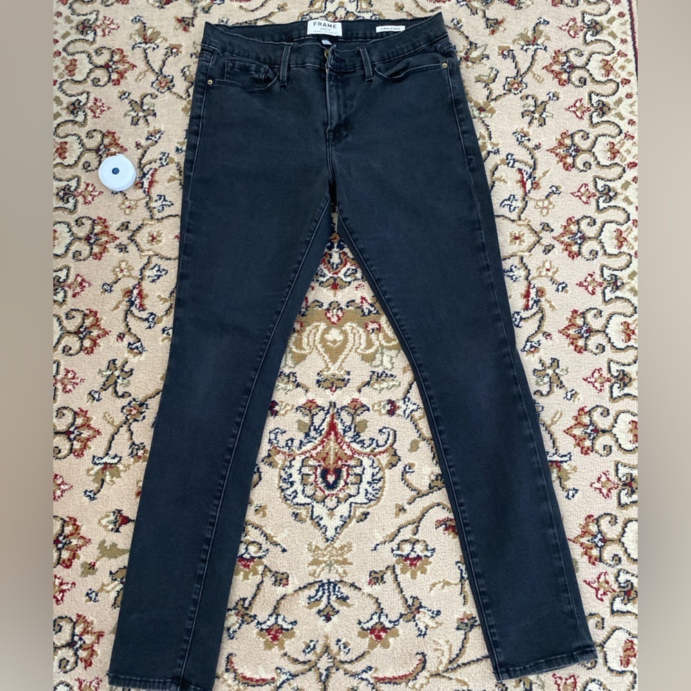 FRAME DENIM JEANS BLACK Le high skinny Size 32"